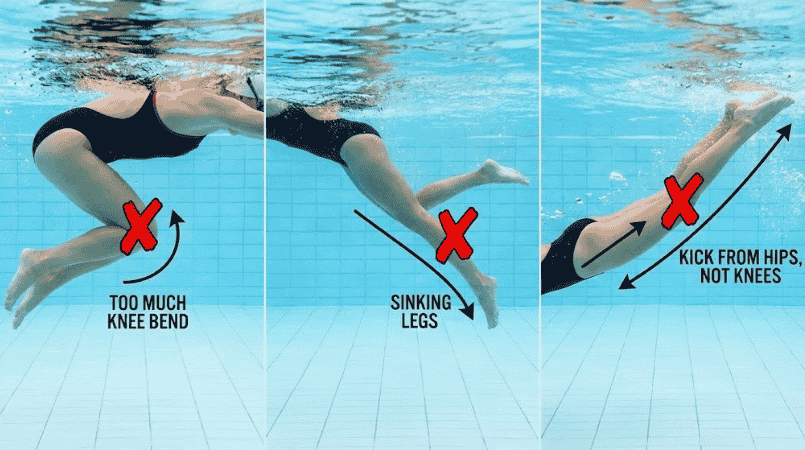 Common freestyle kicking errors and correct technique