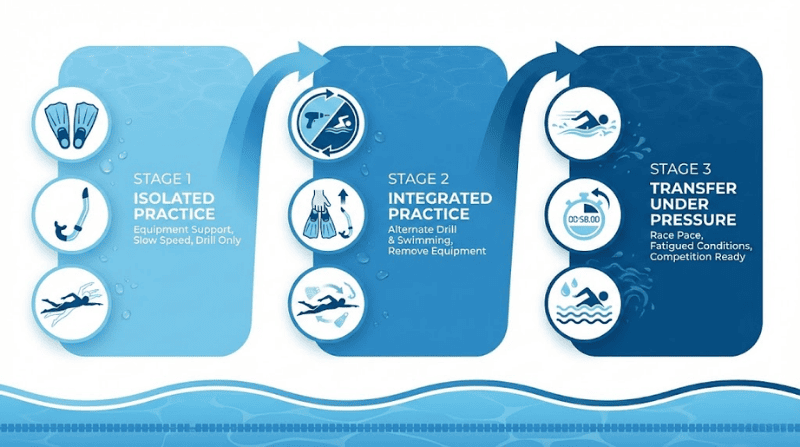 3-Stage progression Swimming Drills