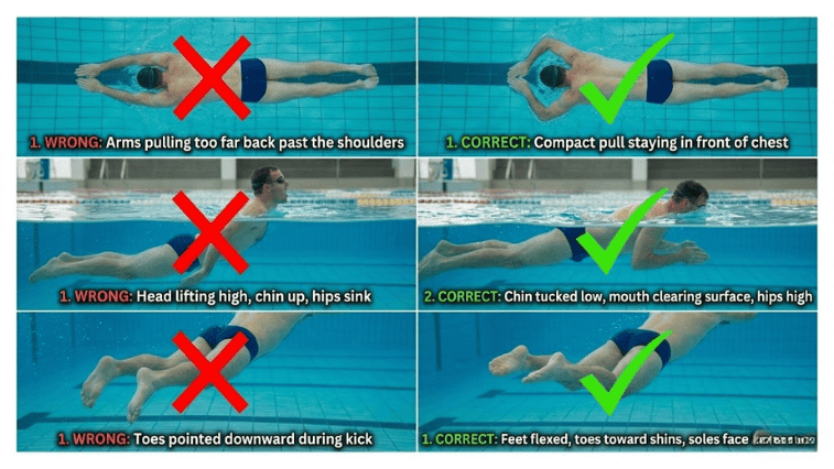 Common Mistakes in Breaststroke