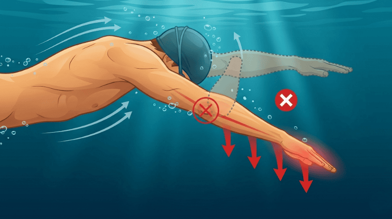 Dropped elbow loses propulsion power