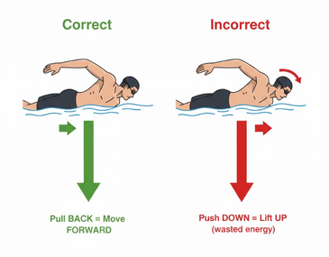 forward motion vs downward pull