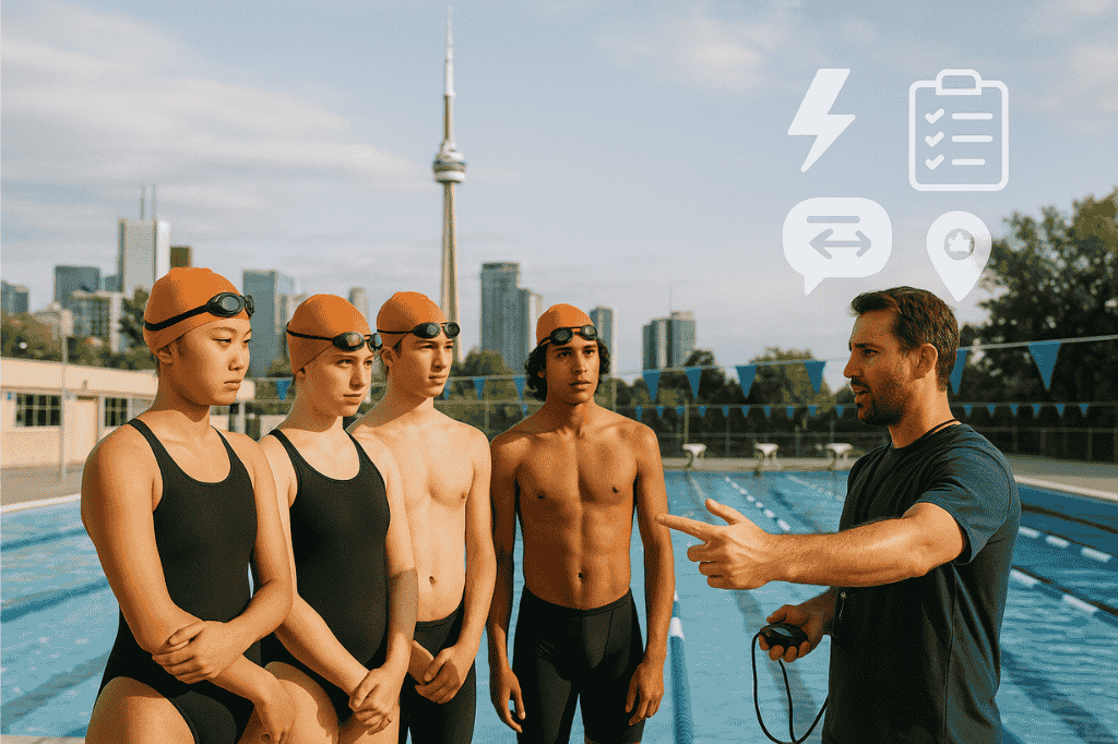 Competitive Swimmers & coach at Summer Camp