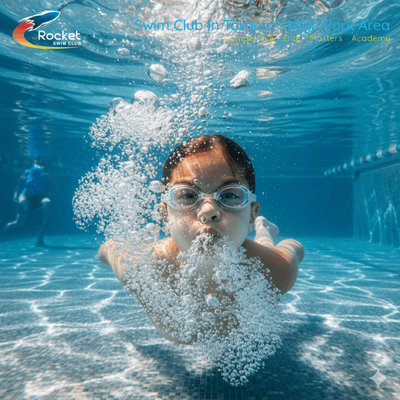 a swimmer demonstrating perfect "bubble-blowing" technique